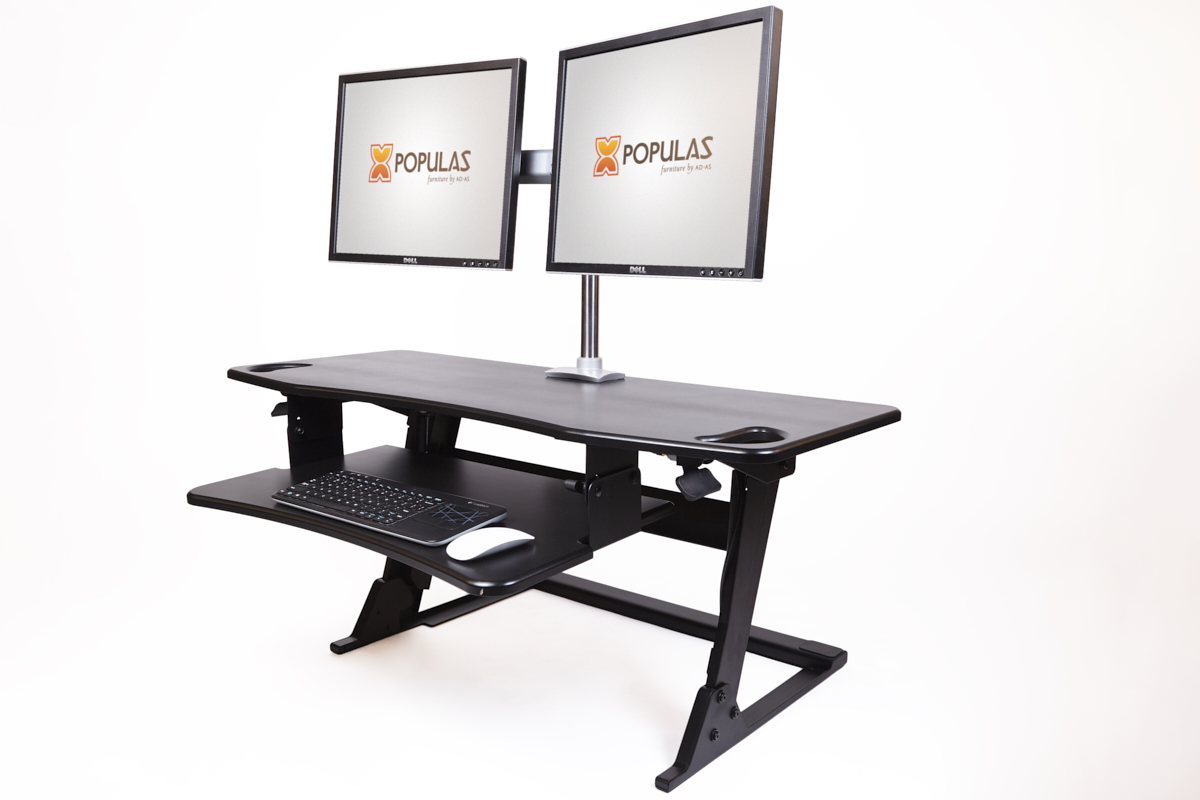 Elevo-4224 Sit-to-Stand Desktop with Dual Monitor Arm